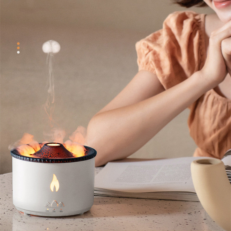 New Two-color Spray Ring Volcano Humidifier